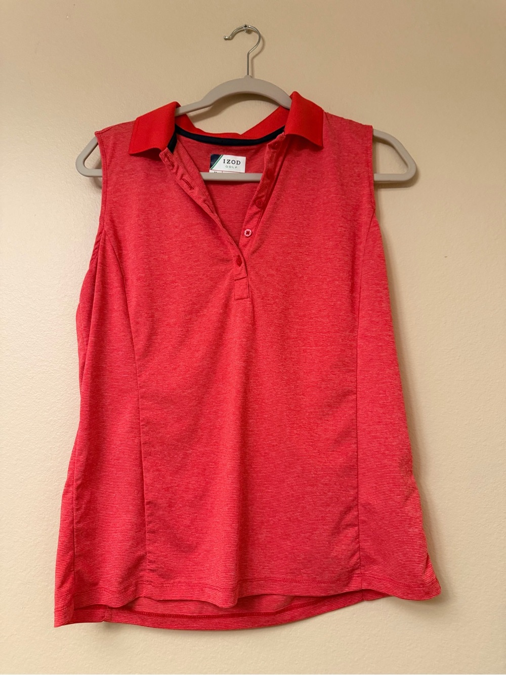 Izod Women's Red Sleeveless Polo Tank Top